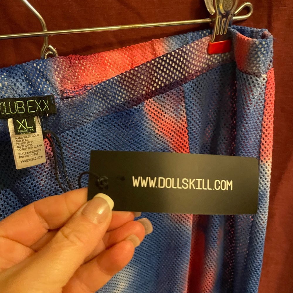 Dolls Kill, clubexx  Rave,bell bottom fishnet low rider pants/skirt like.(1P)